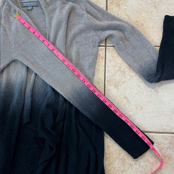Barefoot Dreams Bamboo Chic Lite Ombre Waterfall‎ Cardigan Black & Gray, Sz S/M - Picture 10 of 10